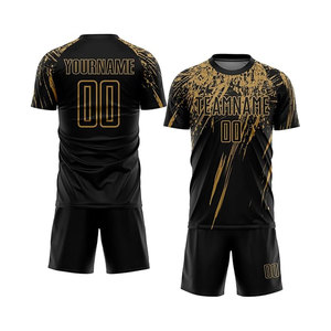 Camiseta de fútbol personalizada para hombre con nombre de equipo impreso y logotipo de número Pantalones cortos de uniforme personalizados para verano Servicio OEM disponible - Product Image 4