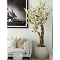 Sphère personnalisée qualité décorative simple grand polygone blanc Pots de fleurs en fibre de verre, jardinières en ciment