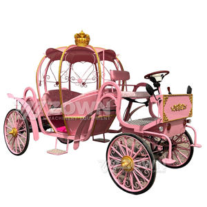 Carruaje Eléctrico Real de Calabaza de 4 Ruedas - Carruaje de Alto Rendimiento para Bodas de Cenicienta y Decoraciones Navideñas - Product Image 1