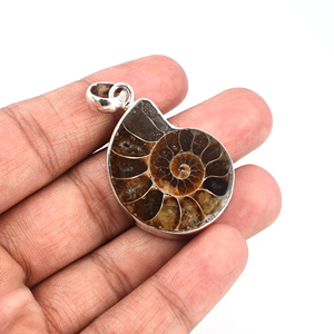 925เงินสเตอร์ลิงพร้อมจี้อัญมณีแอมโมไนต์ชุบเงินจี้แฟชั่นคลาสสิกสำหรับเป็นของขวัญแต่งงาน - Product Image 5