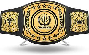 Ceinture de championnat de lutte en cuir véritable souple et lourd de 6mm personnalisée pour équipement de récompense de gagnant de tournoi d'arts martiaux - Product Image 2