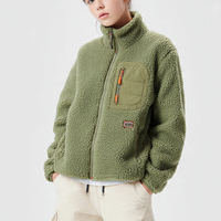 Veste matelassée en polaire sherpa de haute qualité pour femmes, automne/hiver, respirante, coupe-vent, col montant, fermeture éclair, rembourrage en coton