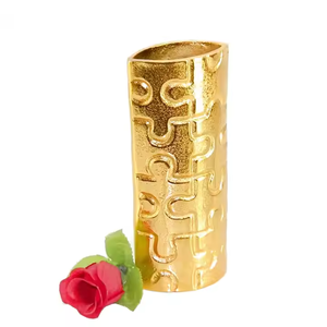 Florero de moda hecho a mano regalo decorativo macetas jardín macetas chapadas en oro floreros decoración del hogar maceta dorada - Product Image 5