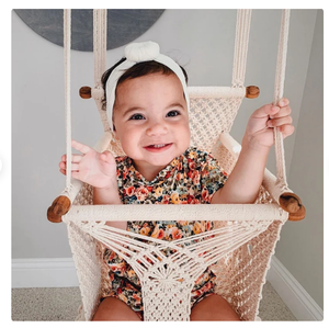 MANGO WOOD HANMDAD COTTON TWISTED BABY <b>SWING</b> for BIRTHDAY GIFT for YOUR NEWBORN BABY - Product Image 2