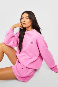 Ensemble 2 pièces 100% coton de haute qualité du fabricant OEM pour femmes, sweat-shirt respirant coupe carrée court pour l'hiver personnalisable - Product Image 4