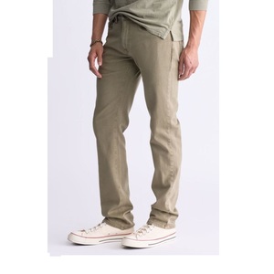 Pantalones chinos caqui ajustados de alta calidad para hombre, logotipo personalizado, recto, Spandex, algodón elástico, de talla grande, bolsillo plano directo - Product Image 4