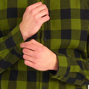 Chemise à carreaux en coton biologique surdimensionnée pour homme, design de logo personnalisé, écologique, durable, flanelle extensible, respirante, bouton en corne - Product Image 5