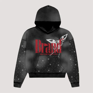 เสื้อฮู้ดดี้ผ้าฝ้าย100% ความทุกข์ขนาดใหญ่สำหรับผู้ชายจัดส่งรวดเร็วโลโก้ที่กำหนดเองทำโดยไม้แขวนเสื้อ impex - Product Image 5