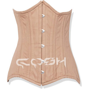 Underbust Steelboned Nude Cotton Corset | Onderbustkorset van nude katoen met stalen baleinen - Product Image 1