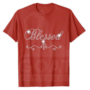 เสื้อยืดผ้าฝ้ายถักเนื้อแน่น 100% ประดับด้วยคริสตัล สำหรับผู้ชาย ออกแบบเองได้ แฟชั่นแนวสตรีท พิมพ์ลาย ระบายอากาศได้ดี ไม่เป็นขุย แห้งเร็ว - Product Image 6