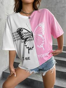 T-shirt à manches courtes personnalisé pour femmes Logo et tailles personnalisés Trendy Girls Casual Fashion Tee - Product Image 6