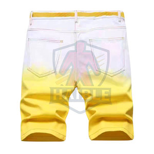 กางเกงยีนส์ขาสั้นผู้ชายดีไซน์ใหม่ โลโก้สั่งทำ เอวสูง สวมใส่สบาย เป็นมิตรกับสิ่งแวดล้อม บริการ OEM ผ้าฝ้าย 100% ระบายอากาศได้ดี น้ำหนักเบา - Product Image 2