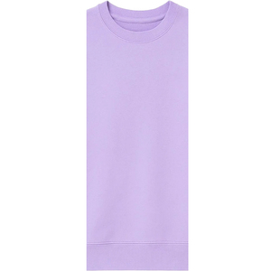 Sweat-shirt à col rond en polaire respirant brodé uni pour femme, écologique, hiver, devant violet pur, coupe-vent - Product Image 3