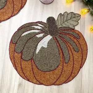 Hermosa Flor de diseñador con forma de hoja de cristal con cuentas para mesa de fiesta de boda almohadillas posavasos y palcemats - Product Image 6