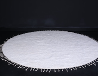 Tapis rond blanc moelleux pour couloir, tapis berbère marocain en laine véritable, fait main, lavable, toutes saisons