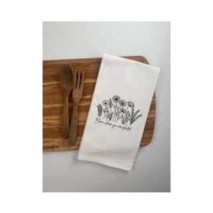 Serviettes de cuisine durables certifiées GOTS avec impression personnalisée, brodées simples, golf, myrtille, lin 100% coton biologique - Product Image 3