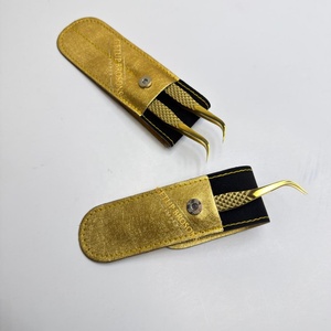 Pince à épiler pour extensions de cils en acier inoxydable noir, anti-magnétique, anti-statique, à pointe lisse de 10 mm, avec porte-clés drapeau américain et logo personnalisé, pour la beauté - Product Image 5