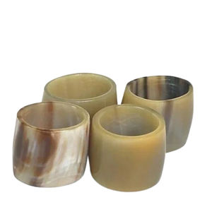 Juego de 4 servilleteros de cuerno natural, vajilla elegante decorativa para bodas, fiestas, banquetes, hoteles y otras ocasiones - Product Image 1