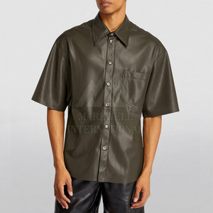 Chemises en cuir pour hommes de haute qualité, taille personnalisée, vêtements de mode en gros, chemises en cuir pour hommes - Product Image 2