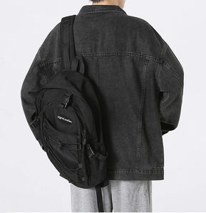 Venta al por mayor de alta calidad de lavado con ácido chaquetas de mezclilla para los hombres de gran tamaño chaqueta de mezclilla con capucha logotipo frontal de invierno de la calle estilo de lona - Product Image 2