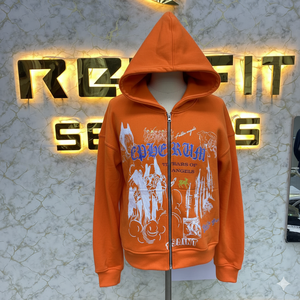 Sweat à capuche zippé avec logo personnalisé ODM Services en vente chaude Sweats à capuche bon marché fabriqués en usine pour hommes Sweats à capuche pour hommes - Product Image 5