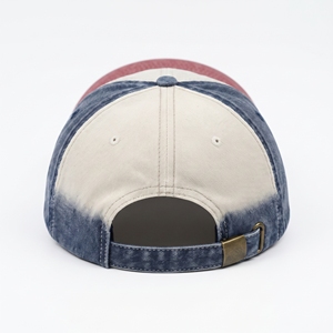 Casquette de baseball unisexe vintage en jean à 6 panneaux, style camionneur, avec blocs de couleur contrastés, réglable, boucle métallique, décontractée, toutes saisons - Product Image 3