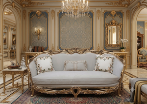 MEJOR PRECIO, Juego de Sofás Chesterfield de Tela de Seda, Estilo Europeo Antiguo y Lujoso, Muebles Hechos a Mano para Sala de Estar - Product Image 1