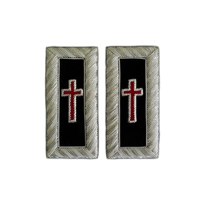 Caballeros Templarios OEM Mangas Nuevo estilo Lingotes Bordado Hombreras Tela de alta calidad Insignias cosidas Imanes Precio bajo - Product Image 5