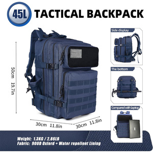 High Capacity Tactical Backpack With Custom Logo Options Water Resistant Fabric Adjustable Fit And Secure Storage Areas - Product Image 3