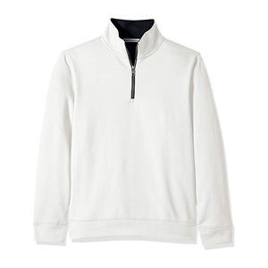 <b>Men's</b> 100% Cotton Half Zip <b>Fleece</b> Pullover Quarter Zip <b>Shirts</b> Embroidered Cropped Sweatshirt Quarter Zip Pullover Sweaters OEM - Product Image 2