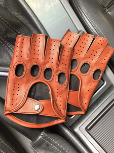 Gants de sport fins à demi-doigts, pour sports de plein air, moto, cyclisme, entraînement en salle de sport, gants en cuir respirants à doigts courts, en provenance du Pakistan - Product Image 2