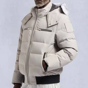 Men's High Street Style <b>Long</b> Sleeve <b>Hooded</b> Stand Canvas <b>Puffer</b> <b>Jacket</b> Solid Color Waterproof Reversible Polyester Front Casual - Product Image 3