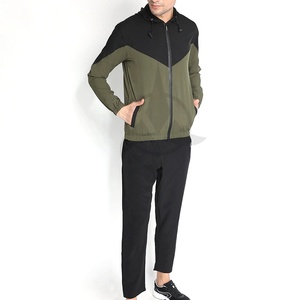 Survêtement de sport à col ras du cou pour hommes, de couleur vert olive, vêtements de sport et de fitness pour garçons, vêtements de survêtement pour hommes, meilleure vente en gros - Product Image 1