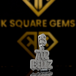 Pendentif personnalisé VVS Moissanite, pendentif Moissanite personnalisé, pendentif Moissanite nom, pendentif Moissanite Hip Hop VVS en argent - Product Image 2