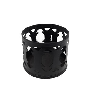 Bougie votive ronde en métal de taille moyenne en noir excellente pour la maison et la décoration de table de mariage Occasions de Noël modernes personnalisées - Product Image 2