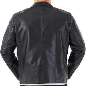 Venta al por mayor de alta calidad de PU Casual Hombres Vintage Chaquetas de cuero OEM de moda de invierno cortavientos Chaquetas de moto de cuero en blanco - Product Image 2