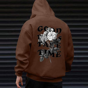 Sudadera con capucha con texto personalizado, estampado en la parte delantera y trasera, palabras personalizadas en la espalda, ropa de calle informal, sudaderas con capucha impresas personalizadas, fabricantes - Product Image 3