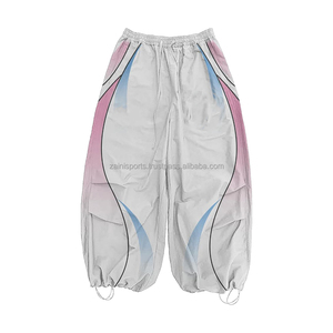 Custom Logo High Quality Loose <b>Nylon</b> Track Pants Windbreak Polyester Trousers Casual Windbreaker washed men's pants - Product Image 3