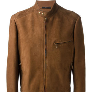 Brown <b>Suede</b> Nubuck Leather <b>Jacket</b> Premium Leather Products - Product Image 4