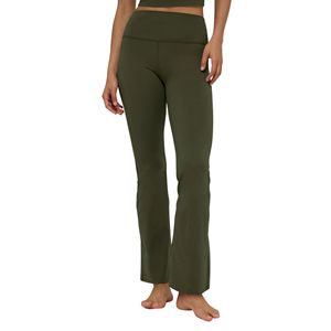 Pantalon de yoga écoresponsable uni pour femme, taille haute, coupe évasée, style cloche, pour la gym et le fitness - Product Image 2