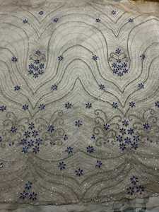 Tissu perlé de luxe en polyester 100% avec zircon fait à la main fournisseur indien motif de maille tissé pour sac de robe faisant le meilleur prix - Product Image 2