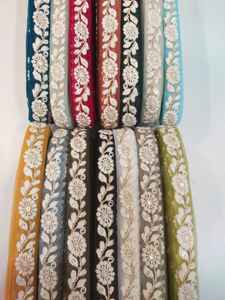 Encaje bordado de flores blancas de alta calidad, venta al por mayor de encaje de poliéster hilado, venta al por mayor, fabricante indio - Product Image 2