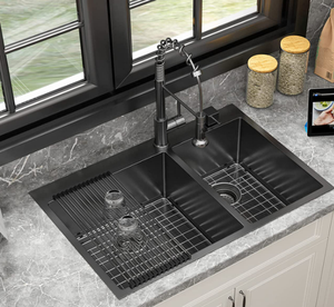 อ่างล้างจานคู่ TRIHO รุ่น TRs-1044 สีเงิน-ขาว ผลิตจากสแตนเลส 304 หนา 1.2 มม. อัตราส่วน 60/40 ดีไซน์ทันสมัย เหมาะสำหรับทุกห้องครัว - Product Image 3