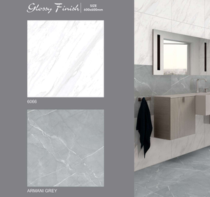 กระเบื้องปูพื้น/ผนังพอร์ซเลนขัดเงาสีขาว ขนาด 600x600 มม. ดีไซน์ทันสมัย คุณภาพเกรด AAA พร้อมคุณสมบัติกันความร้อนและทนไฟ - Product Image 4