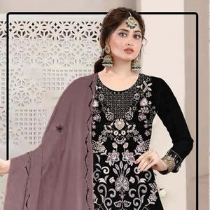 Fox Premium Comfort & Style Hiver Salwar Kameez Vêtements Indiens avec Santoon Bas Georgette Dupatta Taille 6XL - Product Image 1