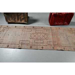 Tapis turc vintage, tapis Herki 2,5x9,5 pieds, tapis oriental brun rose - Product Image 3