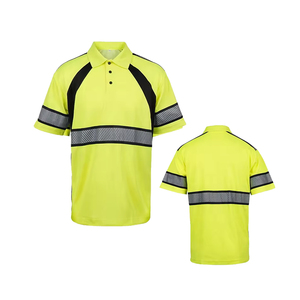 เสื้อโปโลโพลีเอสเตอร์สะท้อนแสงแขนสั้นขายส่ง ได้รับการรับรองมาตรฐาน EN ระบายอากาศได้ดี สำหรับทุกเพศ พิมพ์ลายด้วยความร้อน หลายสี - Product Image 4