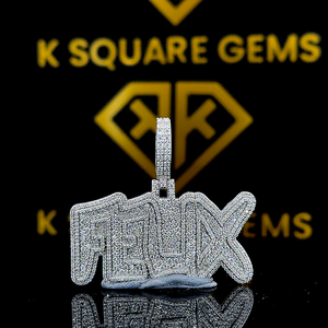 Colgante de Moissanita Personalizado, Colgante de Moissanita VVS, Colgante de Moissanita VVS en Plata, Colgante de Moissanita Estilo Hip Hop, Joyería para Hombre - Product Image 5