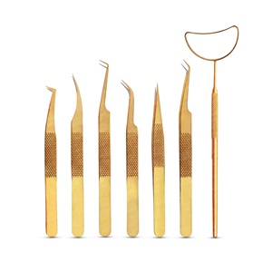 handcrafted from professional quality sustainable steel eyelash extension tweezers & <b>mirror</b> for <b>extended</b> use - Product Image 3