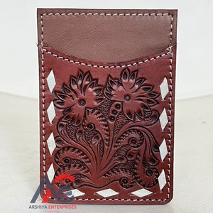 ที่ใส่บัตรแบบหนังวัวสีน้ำตาลพรีเมี่ยมสำหรับ2025ที่ใส่บัตรแบบบล็อค RFID ทำด้วยมือเคสใส่บัตรหนังวัวสำหรับช้อปปิ้งและของขวัญ - Product Image 1